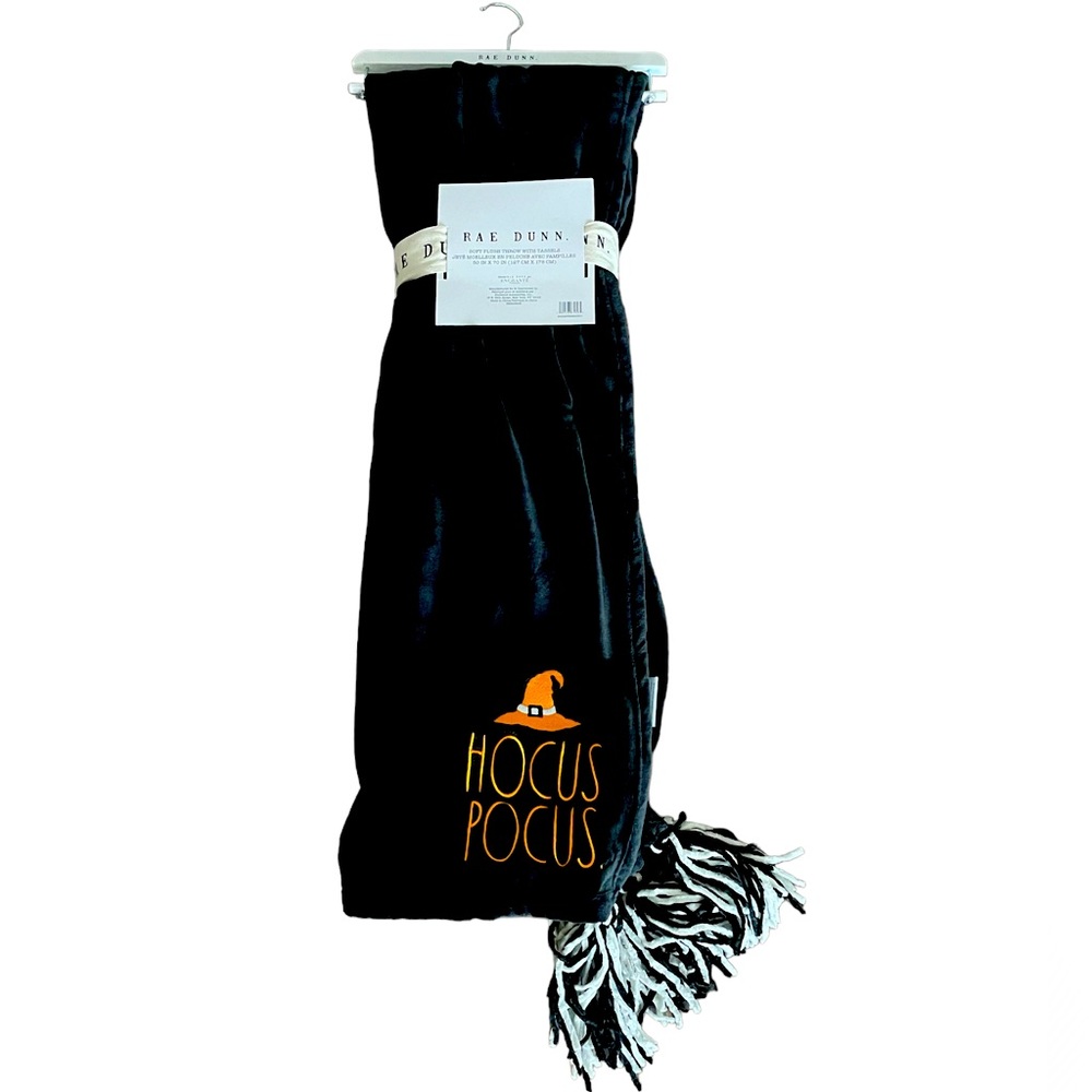 FINAL PRINE NEW Rae Dunn Witchy Hocus Pocus Plush Halloween Throw Blanket